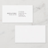 Carte De Visite Plaine blanche élégante moderne de Minimalistic (Devant / Derrière)