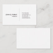 Carte De Visite Plaine blanche élégante simple professionnelle (Devant / Derrière)