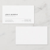 Carte De Visite Plaine blanche moderne élégante de Minimalistic (Devant / Derrière)