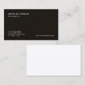 Carte De Visite Plaine blanche noire professionnelle moderne minim (Devant / Derrière)