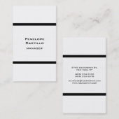 Carte De Visite Plaine blanche verticale moderne (Devant / Derrière)