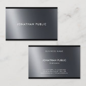 Carte De Visite Plaine chic moderne professionnelle blanche noire (Devant / Derrière)