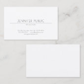 Carte De Visite Plaine chic professionnelle de conception créative (Devant / Derrière)