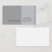 Carte De Visite Plaine chic simple grise moderne élégante (Devant / Derrière)