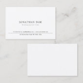 Carte De Visite Plaine classique professionnelle élégante de (Devant / Derrière)