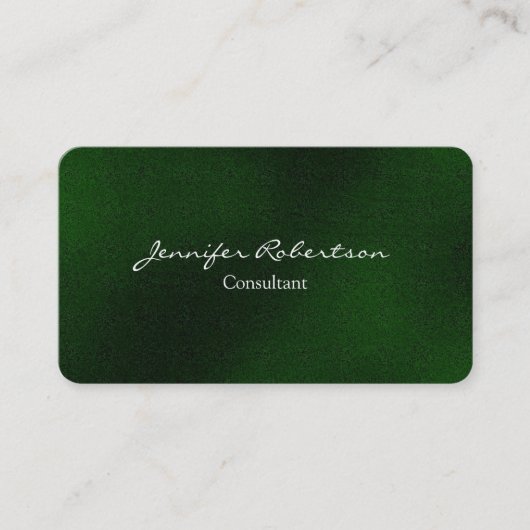 Carte De Visite Plaine créative verte moderne unique (Devant)