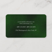 Carte De Visite Plaine créative verte moderne unique (Dos)