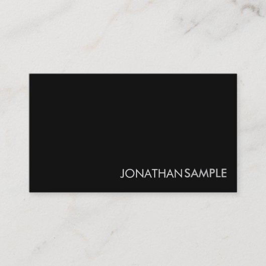 Carte De Visite Plaine de luxe blanche de noir de conception (Devant)