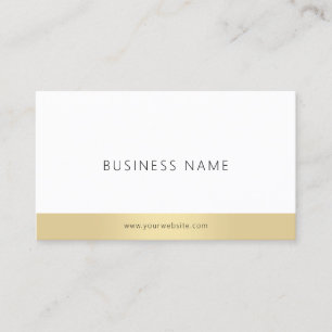 Carte De Visite Plaine de Modern Simple Elegant Gold White Company
