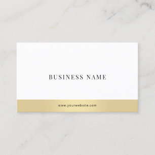 Carte De Visite Plaine de Modern Simple Elegant Gold White Company