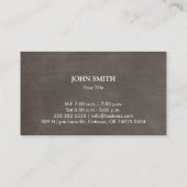 Carte De Visite Plaine de monogramme de vague de brun de café (Dos)