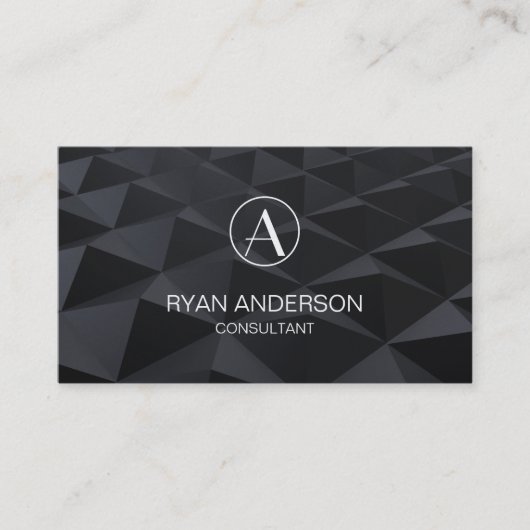 Carte De Visite Plaine et monogramme chics d'entreprise (Devant)