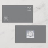 Carte De Visite Plaine gris-foncé - affaires (Devant / Derrière)