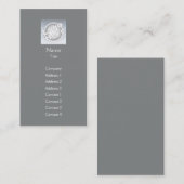 Carte De Visite Plaine gris foncé verticale - Business (Devant / Derrière)