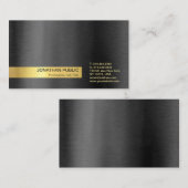 Carte De Visite Plaine grise noire professionnelle élégante (Devant / Derrière)