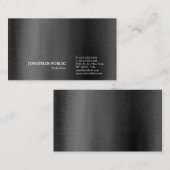 Carte De Visite Plaine grise noire professionnelle élégante (Devant / Derrière)