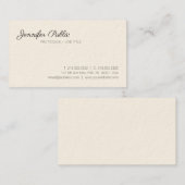 Carte De Visite Plaine lisse blanche chic élégante moderne (Devant / Derrière)