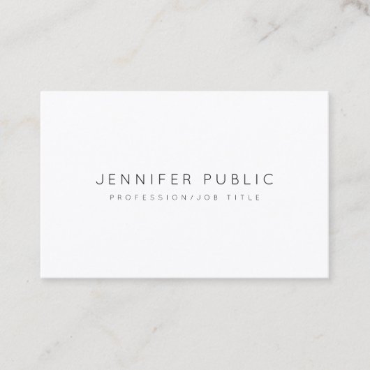 Carte De Visite Plaine lisse professionnelle moderne élégante de (Devant)