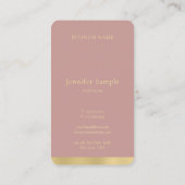 Carte De Visite Plaine manuscrite des textes de manuscrit d'or (Dos)