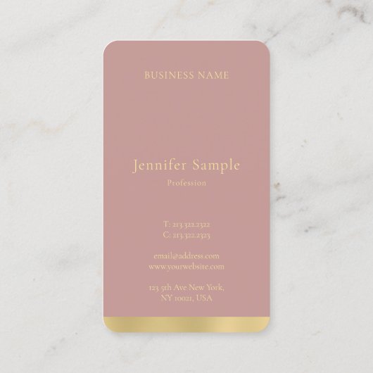 Carte De Visite Plaine manuscrite des textes de manuscrit d'or (Dos)