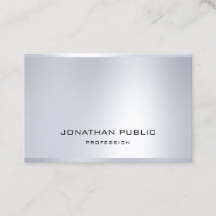 Carte De Visite Plaine moderne artistique d'argent professionnel