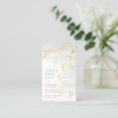 Carte De Visite Plaine moderne élégante de luxe de monogramme de (Debout devant)