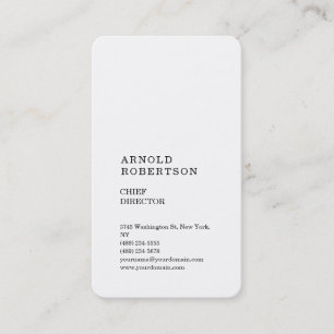 Carte De Visite Plaine moderne minimaliste Simple Vertical Blanc