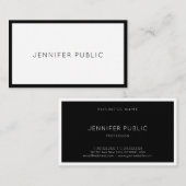 Carte De Visite Plaine noire élégante moderne créative de cool de (Devant / Derrière)