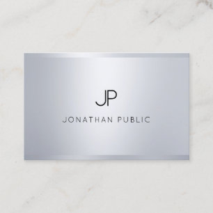 Carte De Visite Plaine professionnelle de monogramme d'argent