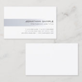 Carte De Visite Plaine professionnelle minimaliste moderne Silver (Devant / Derrière)