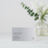 Carte De Visite Plaine professionnelle moderne argentée élégante (Debout devant)