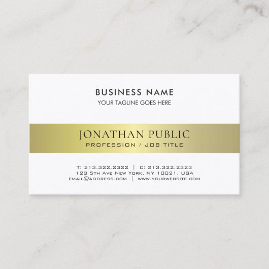 Carte De Visite Plaine professionnelle moderne élégante à la mode (Devant)