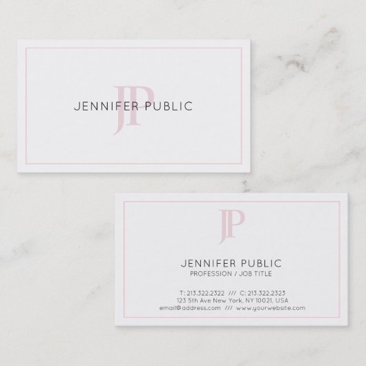 Carte De Visite Plaine professionnelle monographique à la mode (Devant / Derrière)