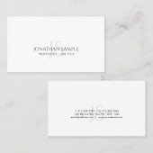 Carte De Visite Plaine propre élégante à la mode de monogramme (Devant / Derrière)