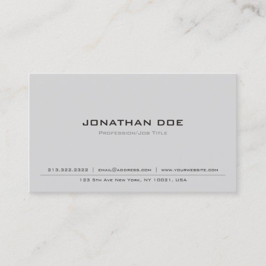 Carte De Visite Plaine propre élégante classique professionnelle (Devant)