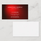 Carte De Visite Plaine rouge de Minimalistic de noir chic à la (Devant / Derrière)