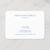 Carte De Visite Plaine simple à la mode moderne de Minimalistic de (Dos)