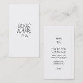 Carte De Visite Plaine simple à main levée (Devant / Derrière)