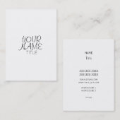 Carte De Visite Plaine simple à main levée (Devant / Derrière)