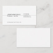 Carte De Visite Plaine simple blanche élégante professionnelle (Devant / Derrière)