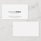 Carte De Visite Plaine simple blanche professionnelle moderne (Devant / Derrière)