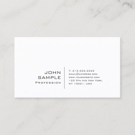 Carte De Visite Plaine simple créative professionnelle moderne (Devant)