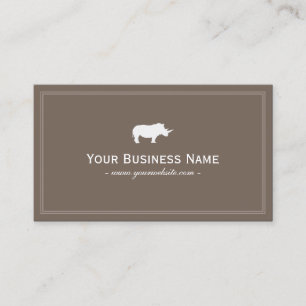 Carte De Visite Plaine simple de cadre de rhinocéros chique
