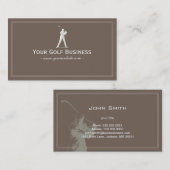 Carte De Visite Plaine simple de golf d'oscillation de golfeur (Devant / Derrière)
