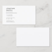 Carte De Visite Plaine simple élégante professionnelle de (Devant / Derrière)