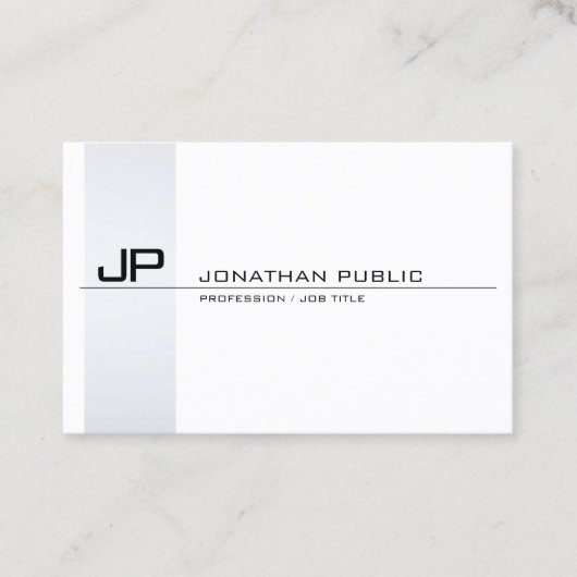 Carte De Visite Plaine simple moderne de monogramme élégant (Devant)