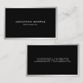 Carte De Visite Plaine simple professionnelle argentée moderne (Devant / Derrière)