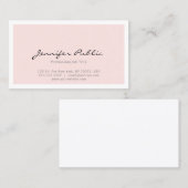 Carte De Visite Plaine simple rose élégante moderne (Devant / Derrière)