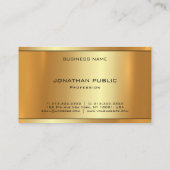 Carte De Visite Plaine supérieure moderne professionnelle d'or (Dos)