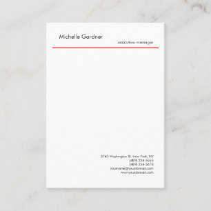 Carte De Visite Plaine tendance Creative moderne minimaliste rouge